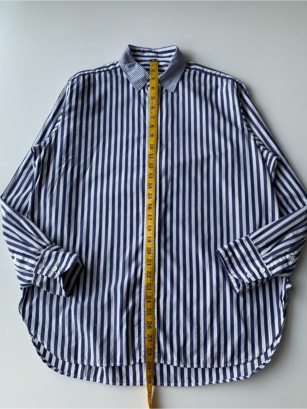 Rag & Bone Women Blue and White Vertical Stripe Dress Shirt size l - Picture 5 of 12